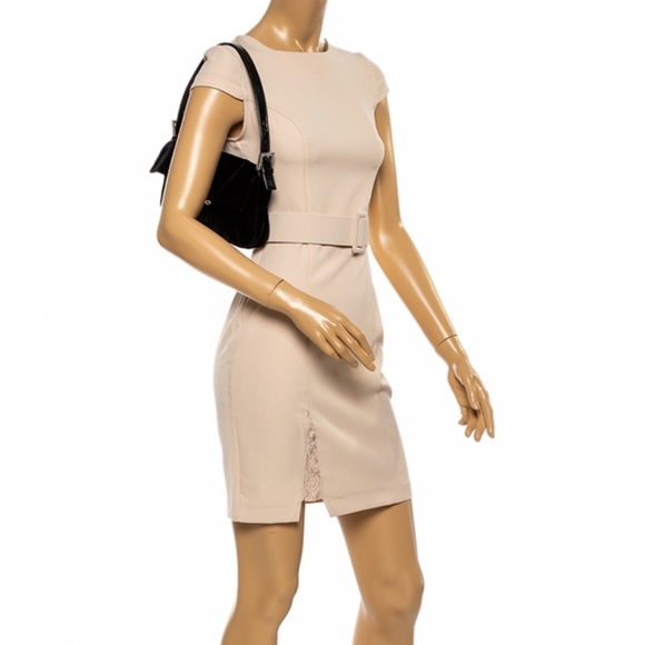 Authentic Fendi Black Suede Baguette Bag With Silver Tone Zucchino Logo … - Picture 5 of 16